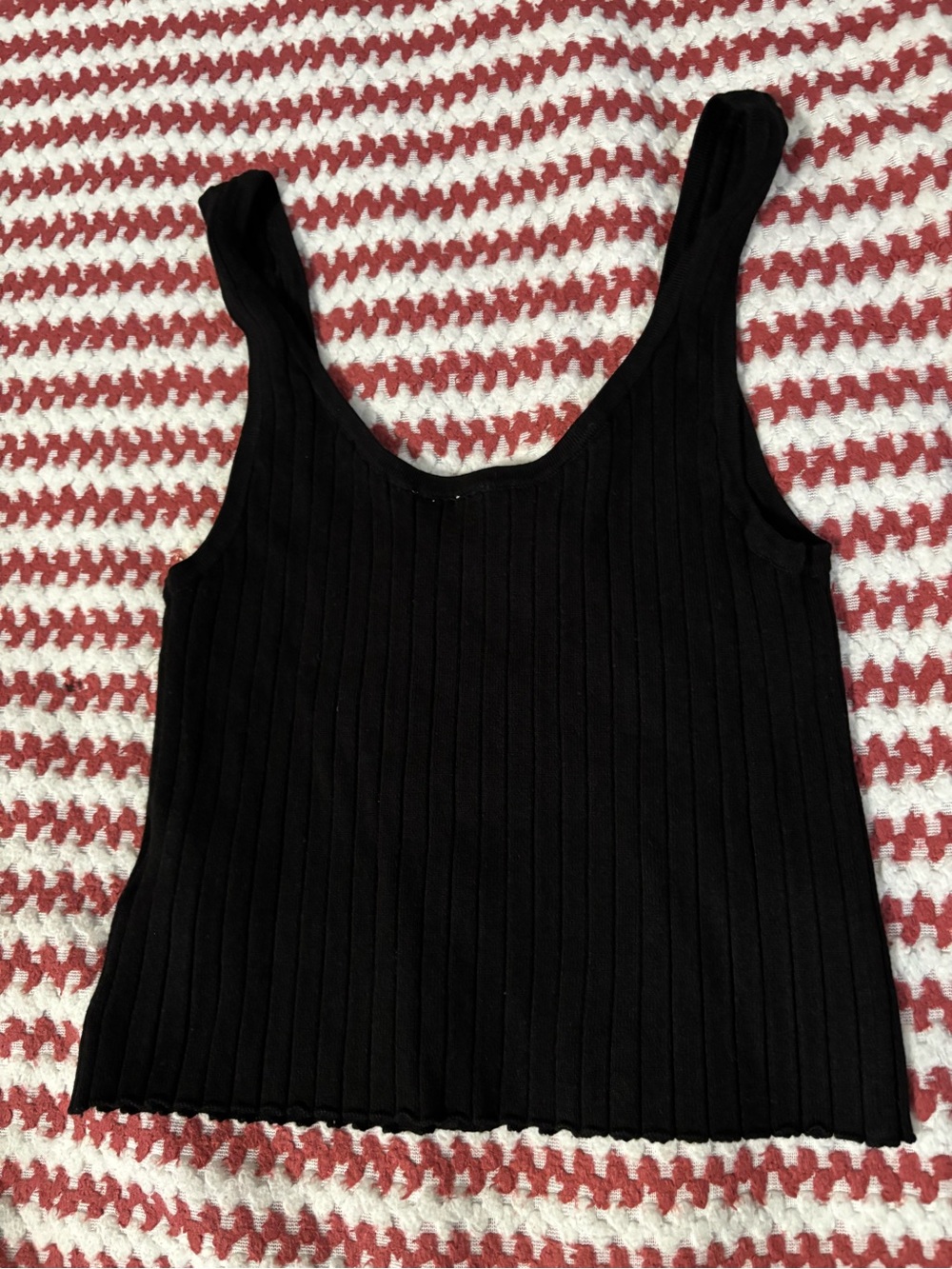 H&M Black Ribbed Crop Tank with Front Buttons - Picture 2 of 2